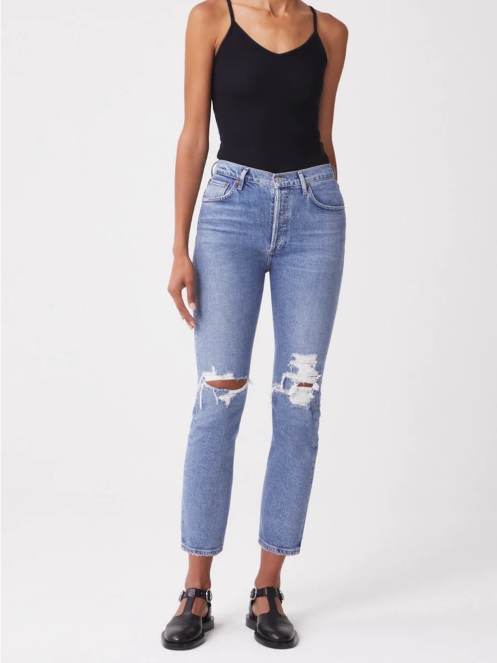 Agolde Riley High Rise Straight Crop - Whiplash Size 31